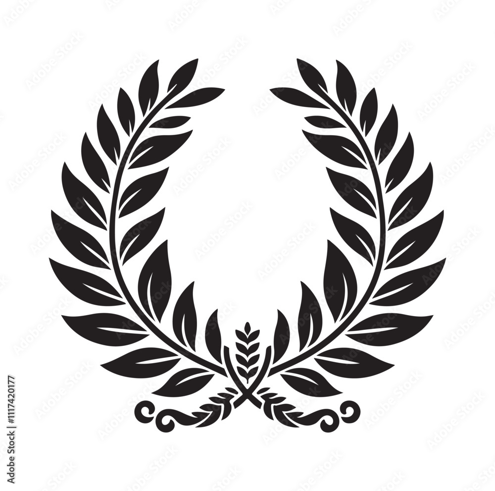 Obraz premium laurel sign silhouette illustration vector