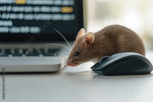 Mouse clicks suspicious online ad desktop closeup digital environment malvertising malware spread photo