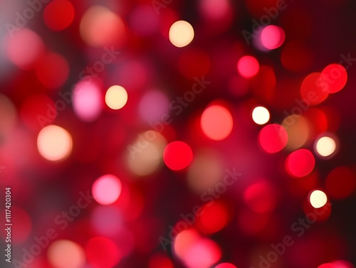 Abstract Red and White Bokeh Light Background