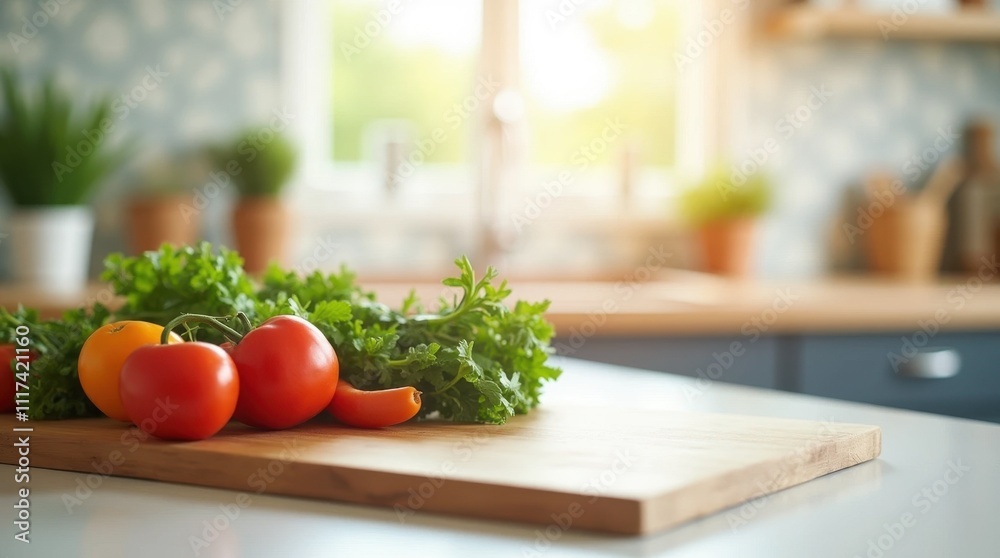 Fresh Vegetables on a Bright Kitchen Countertop Fresh Vegetables on a Bright Kitchen Countertop
