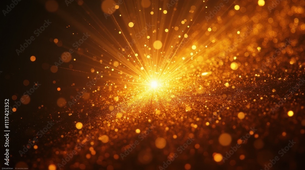 Obraz premium Golden Particle Explosion