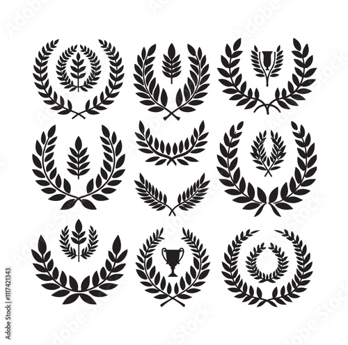 laurel sign silhouette illustration vector