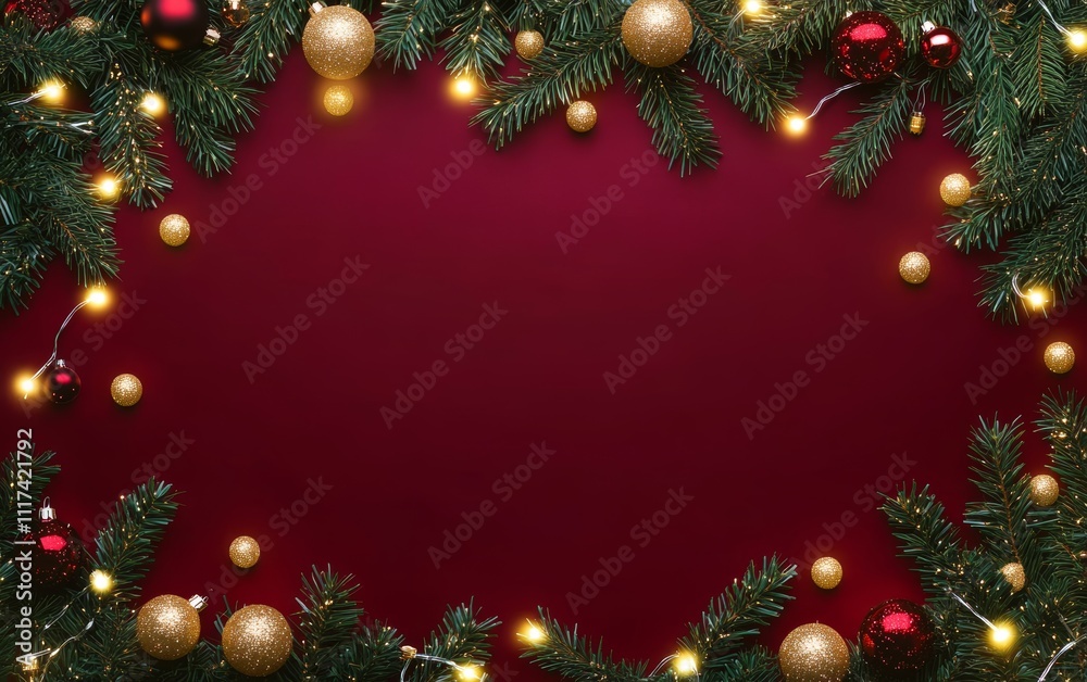Festive Christmas decorations displayed against a vibrant red background, showcasing the spirit of the holiday season with colorful ornaments and joyful themes.