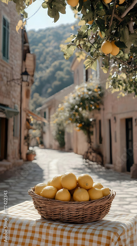 Sunlit Lemons in Italian Village