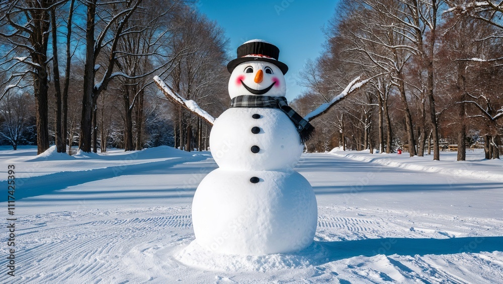 snowman in the snows-Generated AI snowman in the snows-Generated AI