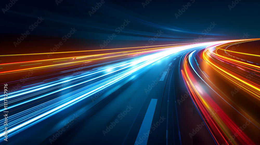 Abstract Speed Light Trails Background