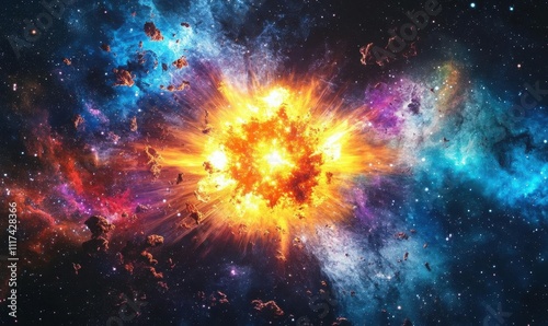Wallpaper Mural A vibrant explosion in space, showcasing cosmic energy and colors. Torontodigital.ca