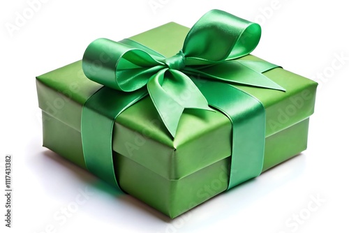 green gift box with bow