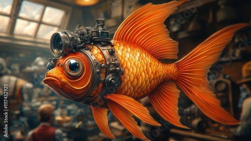 Steampunk Goldfish with Camera