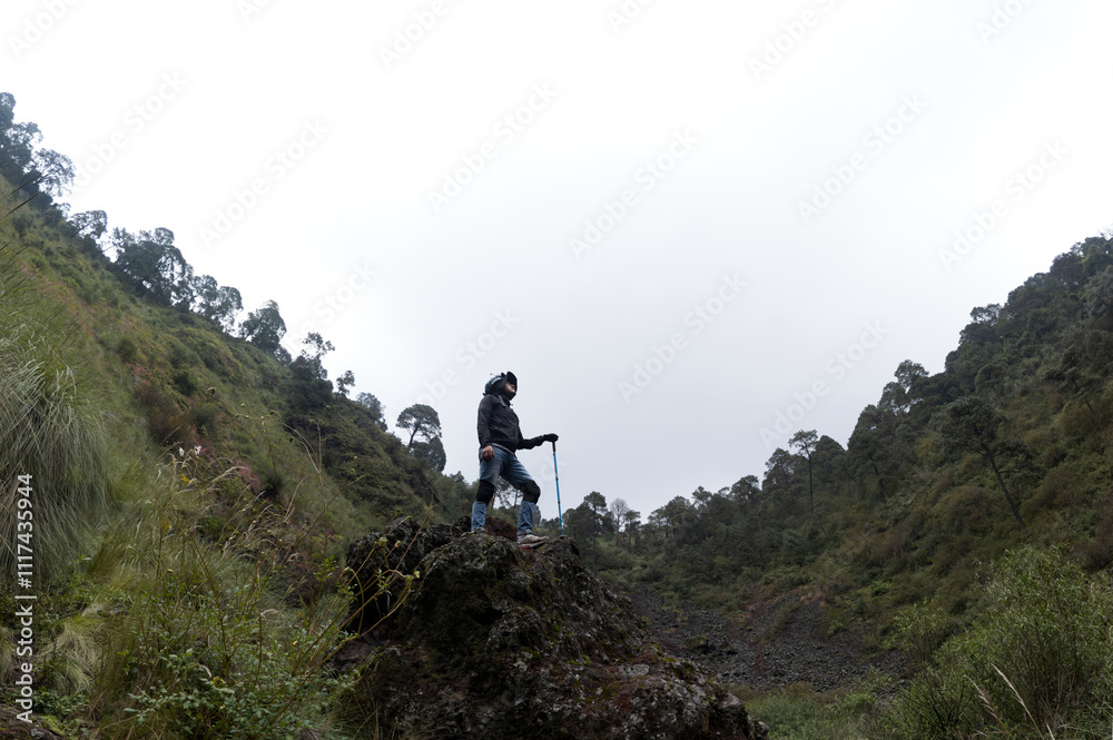 Exploring the volcanic landscape of Ajusco in Mexico City during a cloudy day Exploring the volcanic landscape of Ajusco in Mexico City during a cloudy day