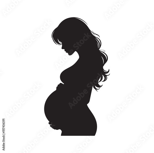 Pregnant woman silhouette vector illustration