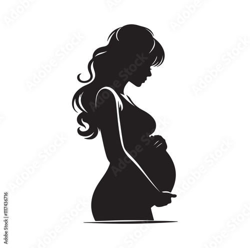 Pregnant woman silhouette vector illustration