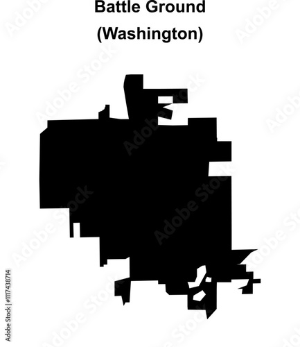 Battle Ground (Washington) blank outline map