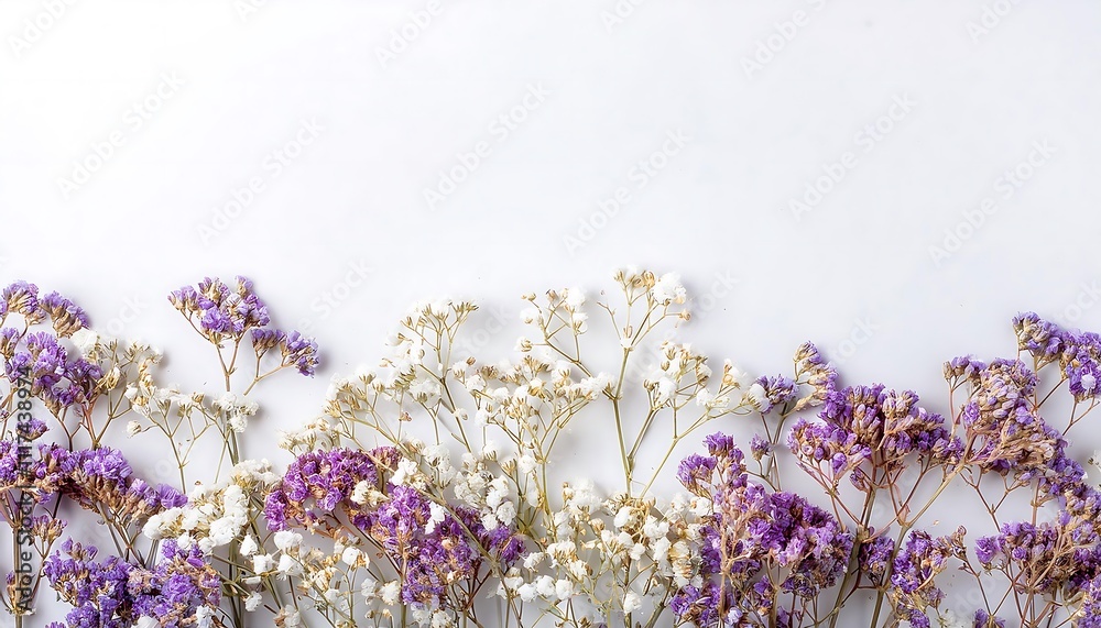 A Gypsophila flower arrangement on a white greeting card for any occasion A Gypsophila flower arrangement on a white greeting card for any occasion