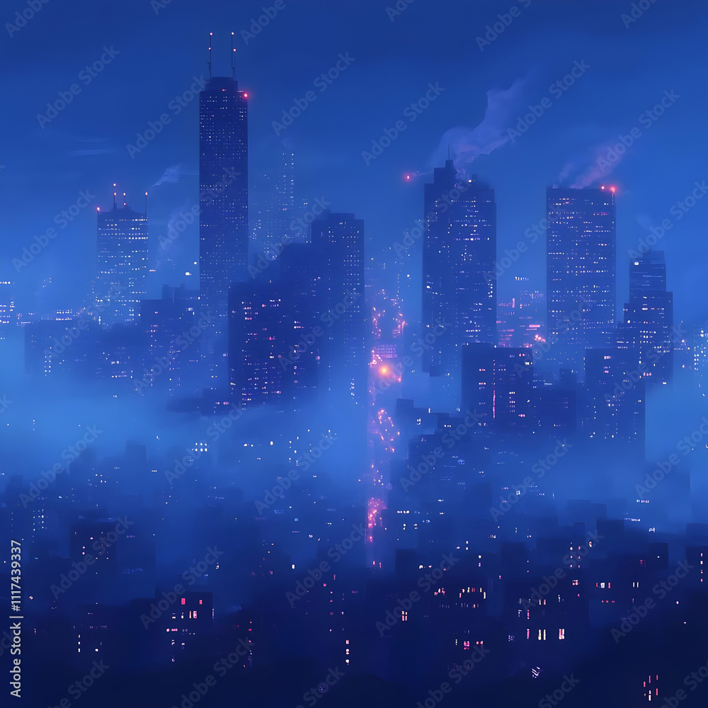 Night Cityscape Illustration Night Cityscape Illustration