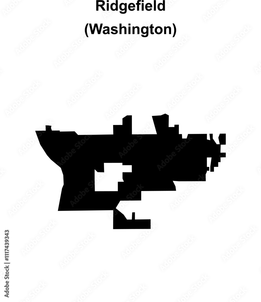 Obraz premium Ridgefield (Washington) blank outline map