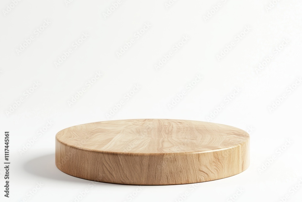 A smooth, round wooden surface, ideal for serving or display purposes.