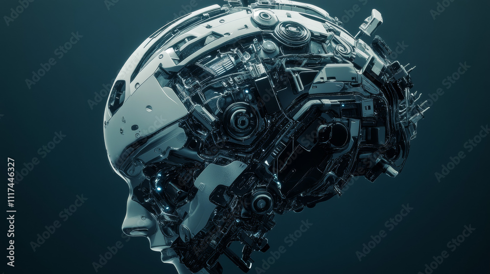 Futuristic Ai brain concept suitable for future technology artwork Futuristic Ai brain concept suitable for future technology artwork