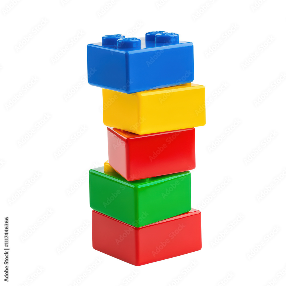 Colorful building blocks stacked in playful arrangement, showcasing blue, yellow, red, and green colors, perfect for creative play and learning isolated on transparent background Colorful building blocks stacked in playful arrangement, showcasing blue, yellow, red, and green colors, perfect for creative play and learning isolated on transparent background