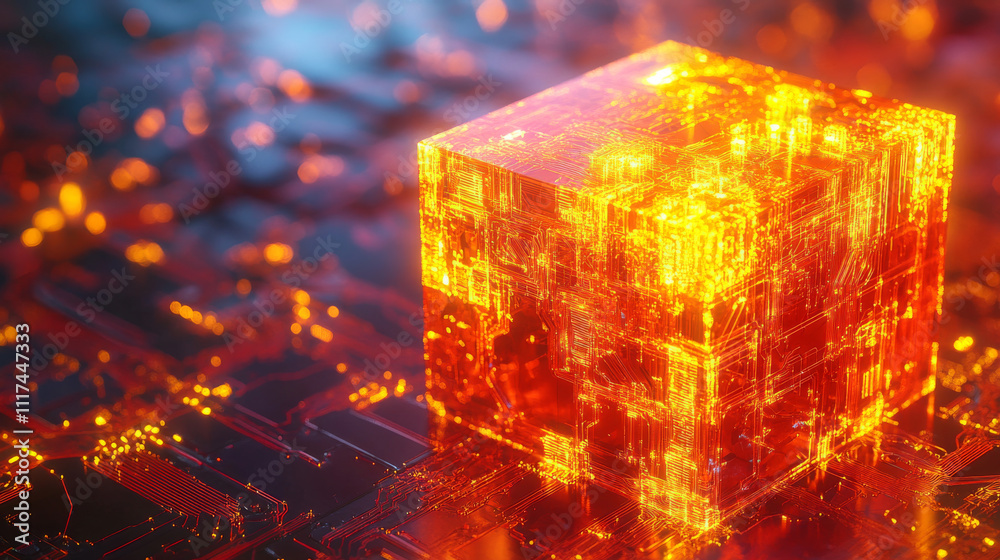 Blockchain on a dark cube. Blockchain technology with abstract background. Blockchain on a network abstract background. 3d rendering.. Blockchain on a dark cube. Blockchain technology with abstract background. Blockchain on a network abstract background. 3d rendering..