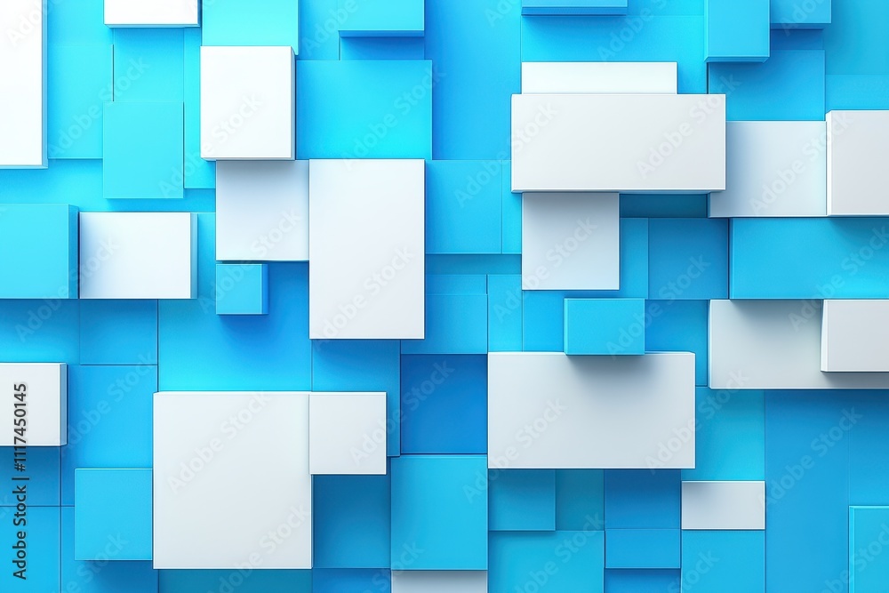 Abstract blue and white cube pattern. Ideal for tech, modern, and minimalist designs. Abstract blue and white cube pattern. Ideal for tech, modern, and minimalist designs.