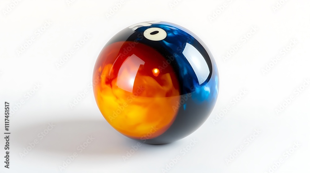 Close-up of a Shiny Blue and Orange Billiard Ball Close-up of a Shiny Blue and Orange Billiard Ball