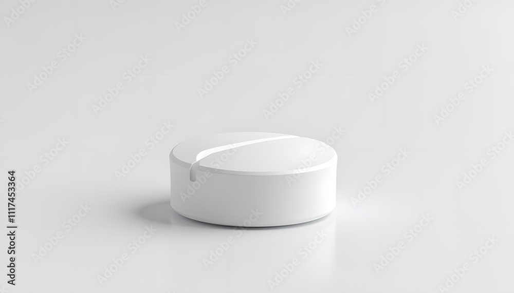 White Pill Mockup: Clean Minimalist Medicine Product Photography White Pill Mockup: Clean Minimalist Medicine Product Photography