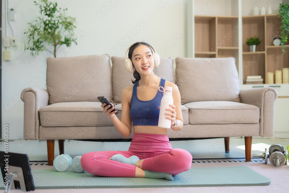 fitness ,workout, home exercise ,lifestyle and healthy concept.Woman in exercise gear. fitness ,workout, home exercise ,lifestyle and healthy concept.Woman in exercise gear.