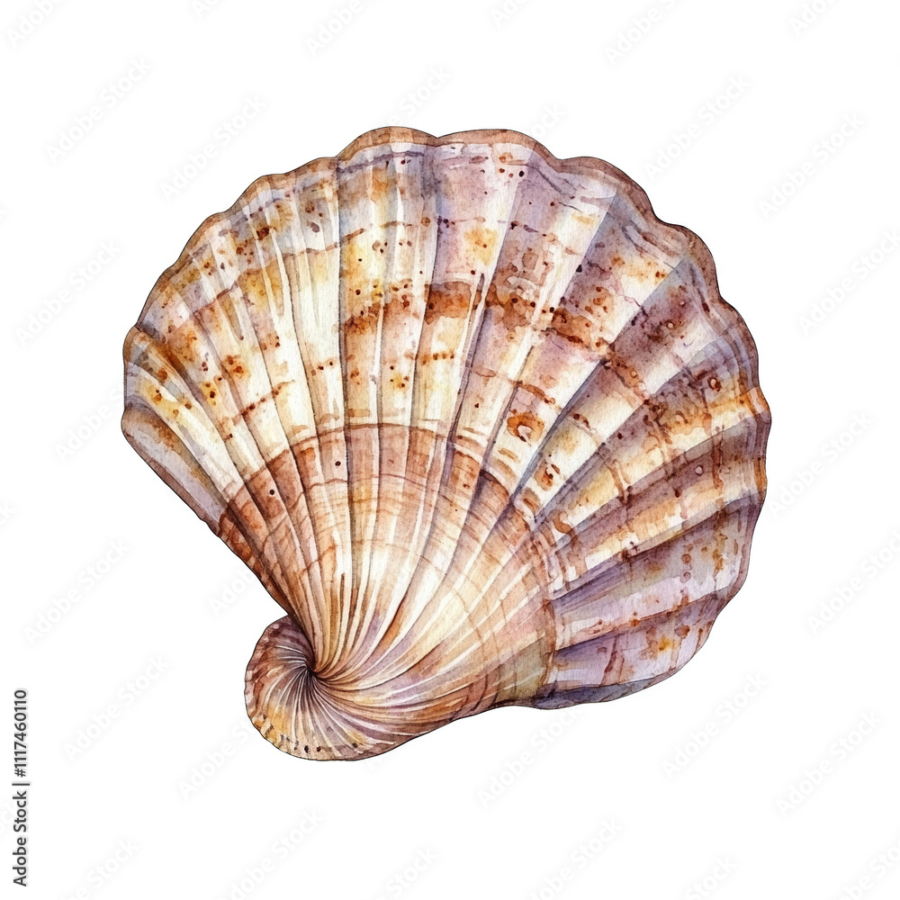 Shell watercolor illustration isolated on transparent background Shell watercolor illustration isolated on transparent background