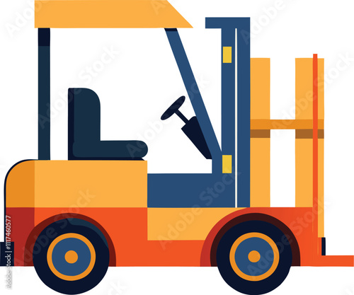 isolated forklift warehouse logistics industry vehicle vector illustration graphic design artwork