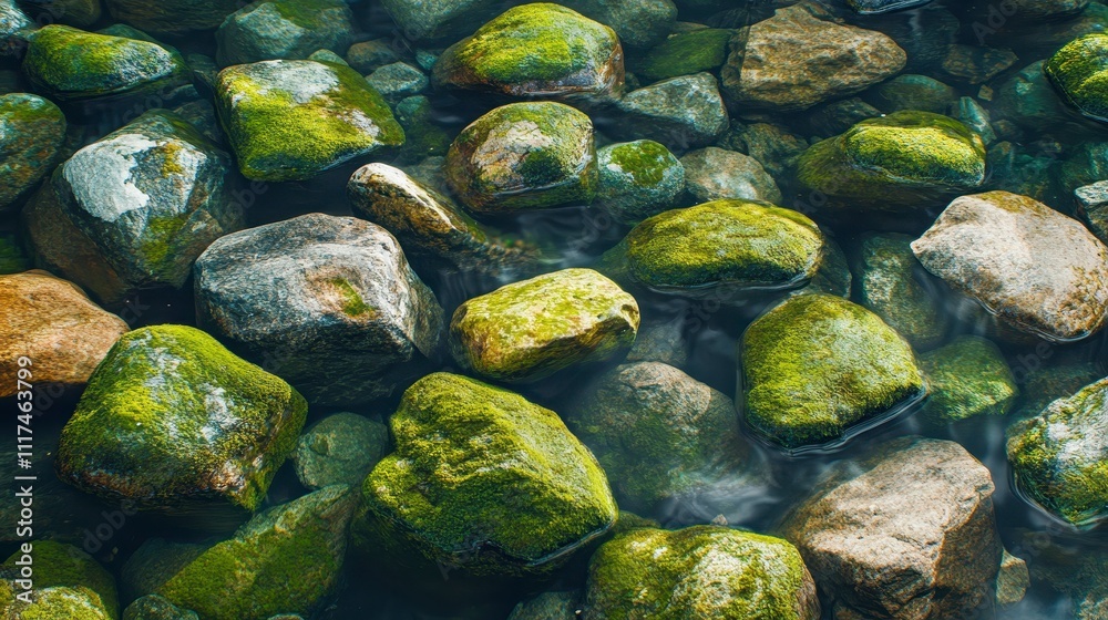 Mossy Rocks Underwater Clear Water Green Algae Nature Scene Mossy Rocks Underwater Clear Water Green Algae Nature Scene
