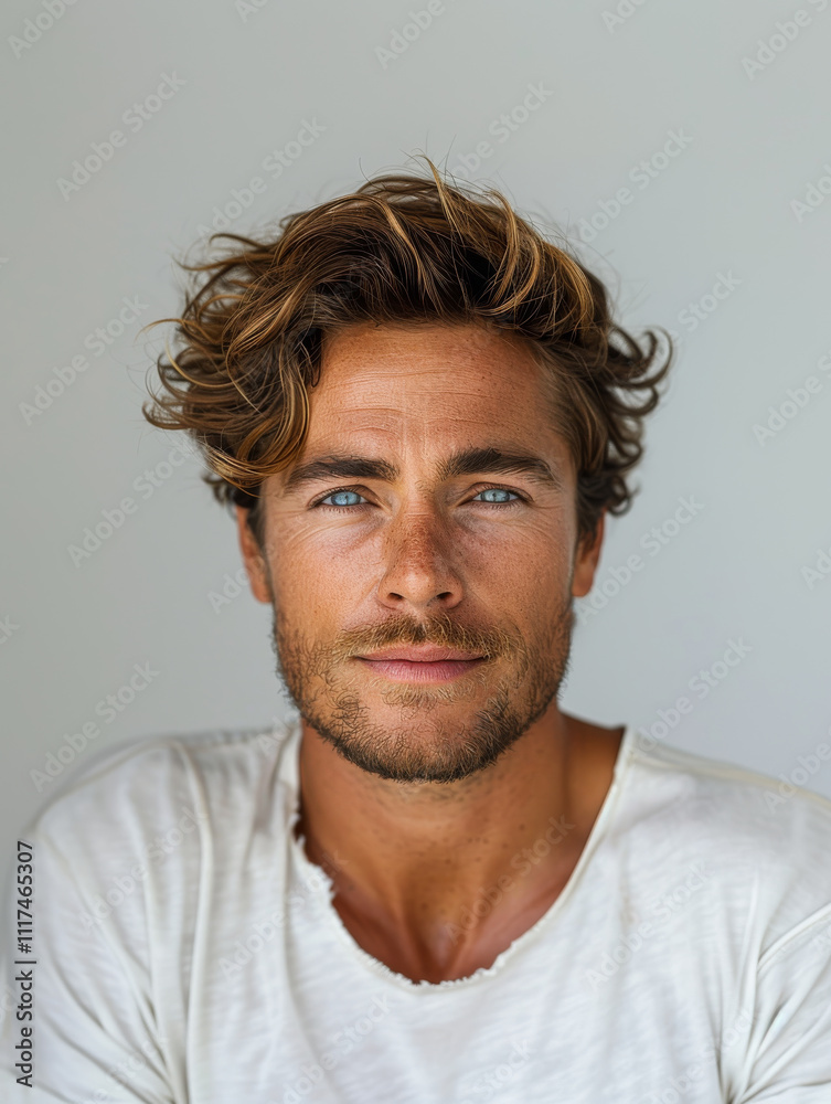 Male hairdresser model with sunny smile Male hairdresser model with sunny smile