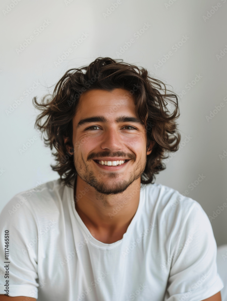 Male hairdresser model with sunny smile Male hairdresser model with sunny smile