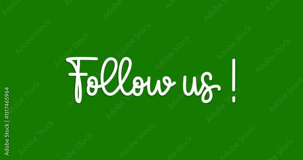 'Follow Us' Text Animation on Green Screen - Handwritten Motion Design Calligraphy Typography with Alpha Channel, Great for Social Media Promotions, Engagement Videos, and Creative Projects 'Follow Us' Text Animation on Green Screen - Handwritten Motion Design Calligraphy Typography with Alpha Channel, Great for Social Media Promotions, Engagement Videos, and Creative Projects