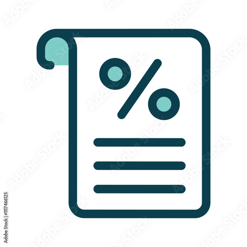 A sheet with a percentage symbol, for rates or analytics