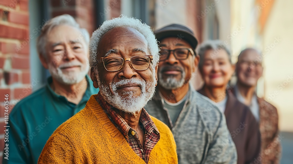 Diverse group of seniors in fitness class 