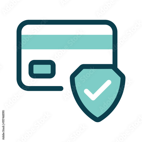 Credit card with a shield, symbolizing secure payments icon design