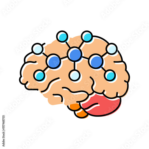 neurochemistry neuroscience neurology color icon vector. neurochemistry neuroscience neurology sign. isolated symbol illustration