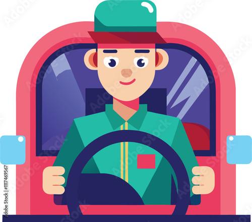vehicle driving driver vector illustration graphic design artwork