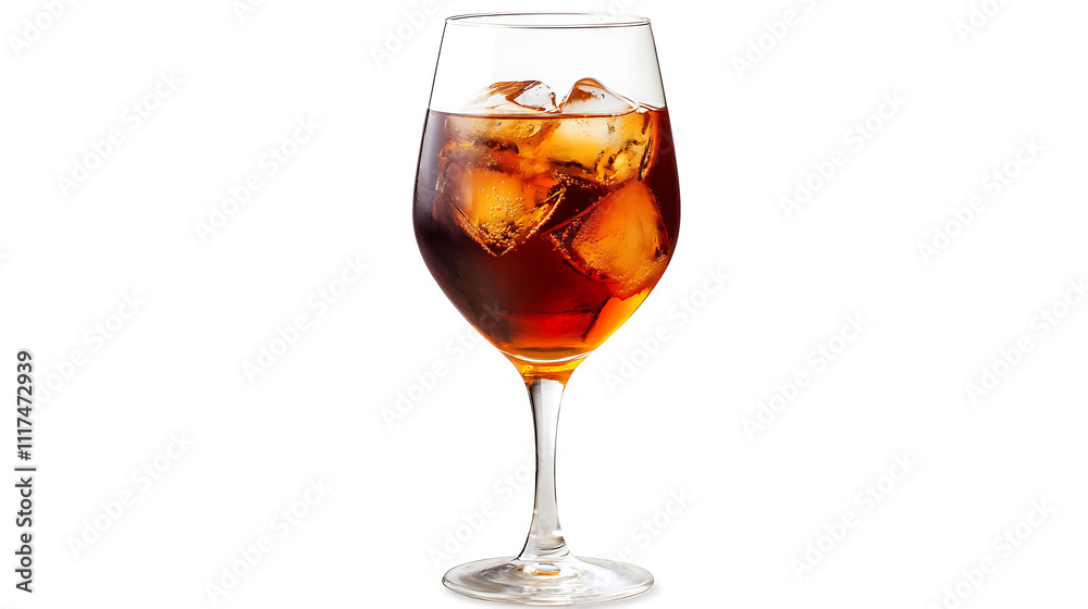 Cola water with ice cubes in glass isolated on white background. Cola water with ice cubes in glass isolated on white background.