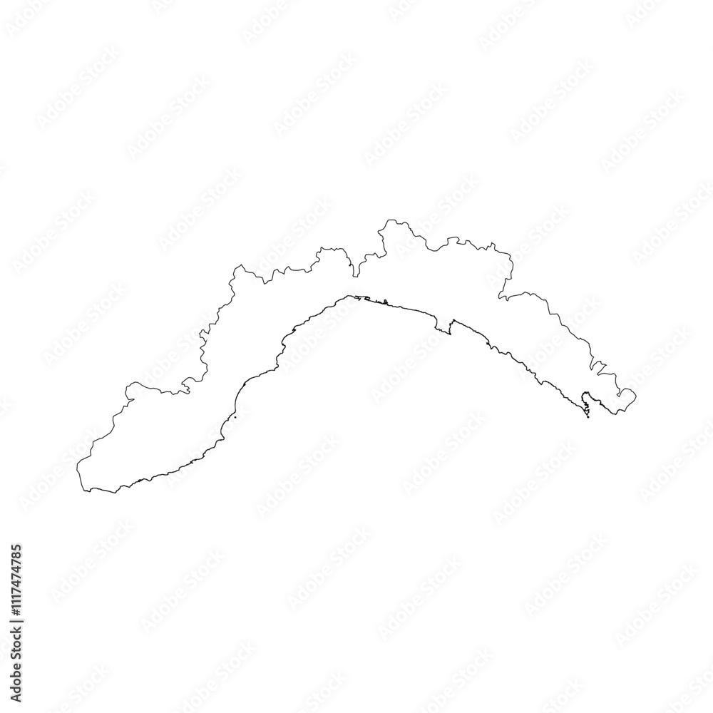 Fotografie Liguria blank outline map