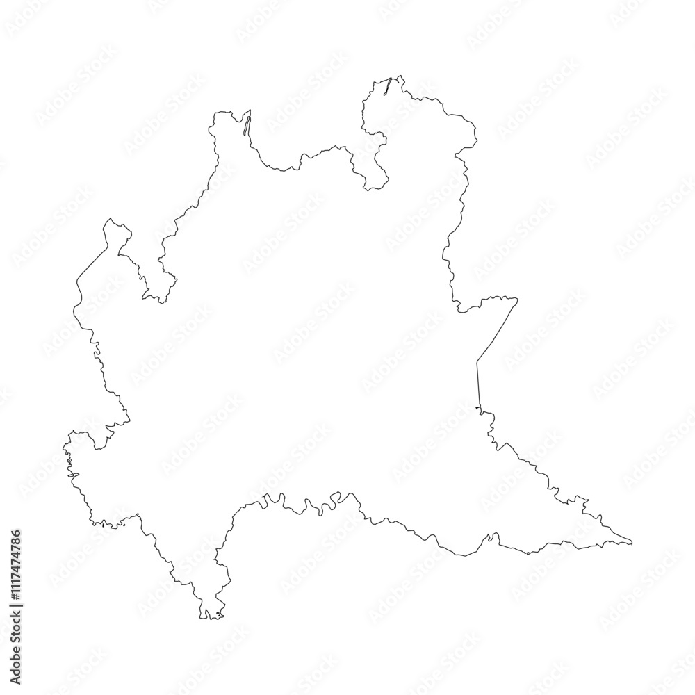 Obraz premium Lombardy blank outline map
