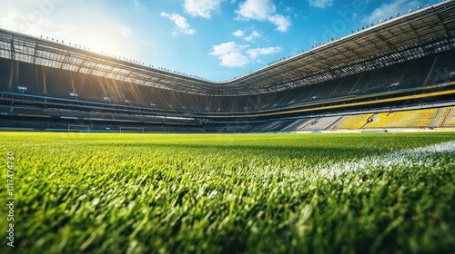 Empty Stadium, Green Field, Soccer Field