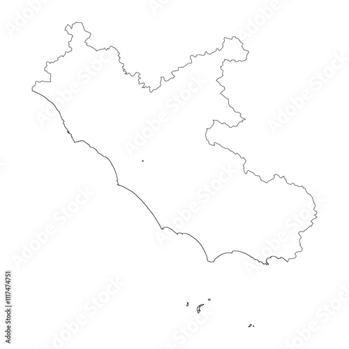 Lazio blank outline map