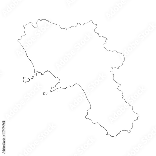 Campania blank outline map