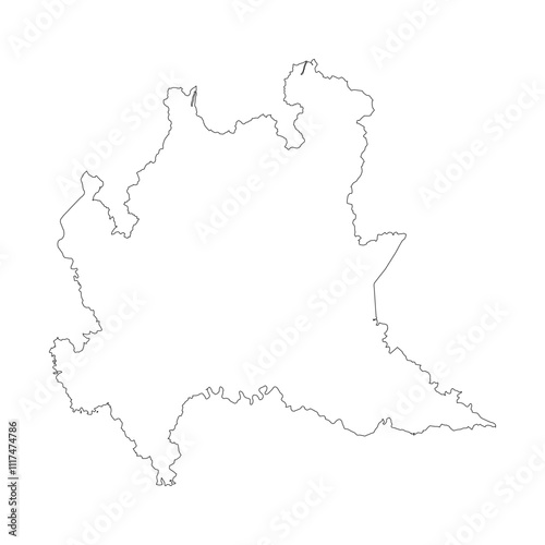 Lombardy blank outline map