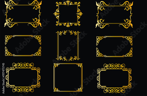 Set of ornate frame, Retro ornamental frame, vintage ornaments and ornate border
