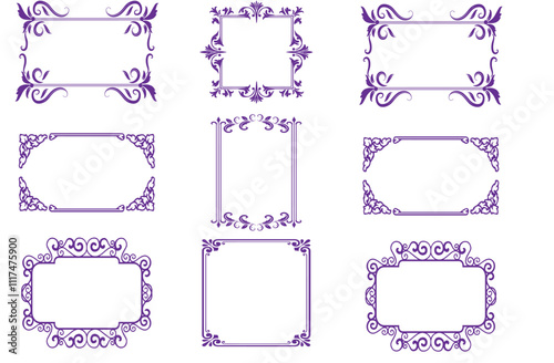 Set of ornate frame, Retro ornamental frame, vintage ornaments and ornate border
