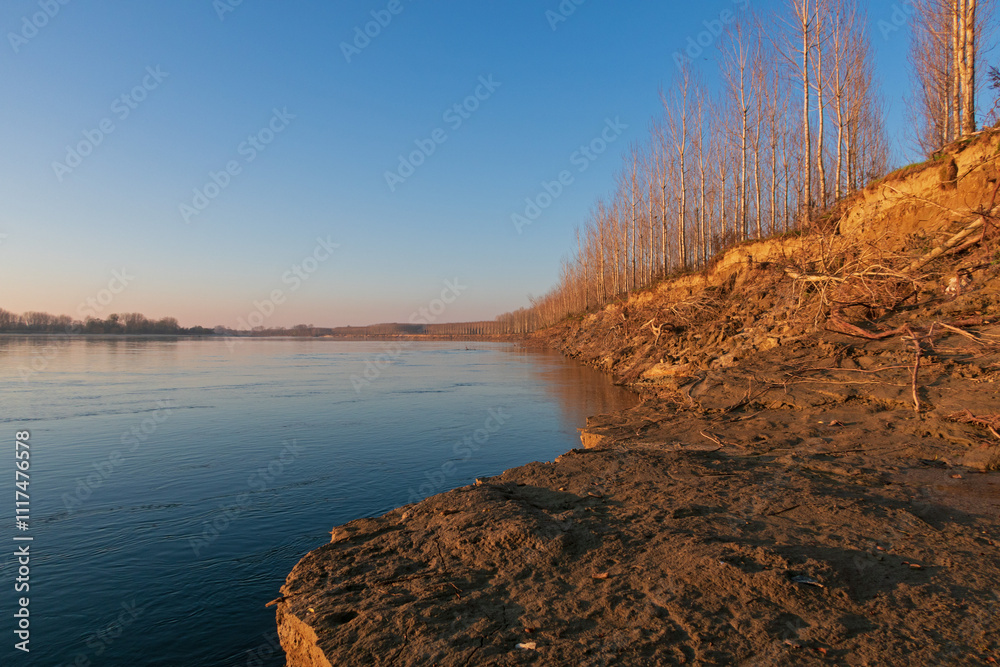 Po river Po Valley fields field landscape panorama