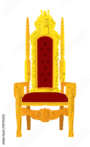 An elegant wooden chair with luxurious gold accents, combining timeless craftsmanship with a modern touch. This detailed illustration showcases the structure of a classic chair.